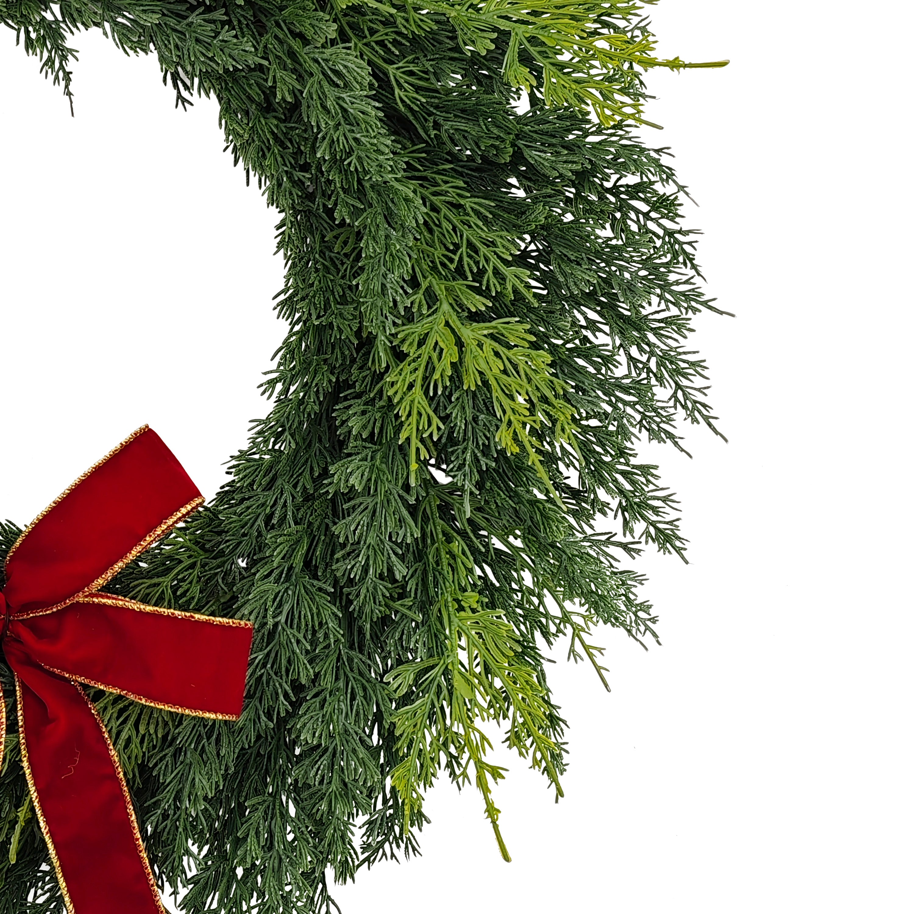 22" PE Cypress Christmas Wreath